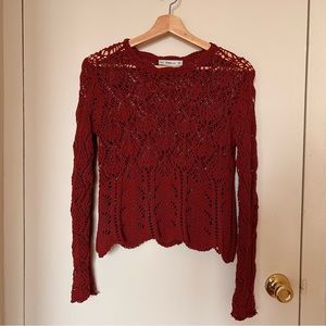 Zara Open Knit Long Sleeve Sweater